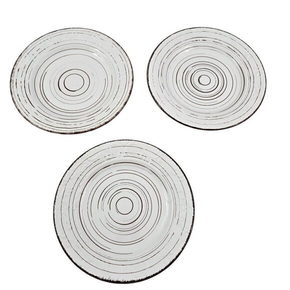 Pfaltzgraff Trellis White 8” Stoneware Salad Luncheon Plates – Set of 3 - Picture 1 of 10